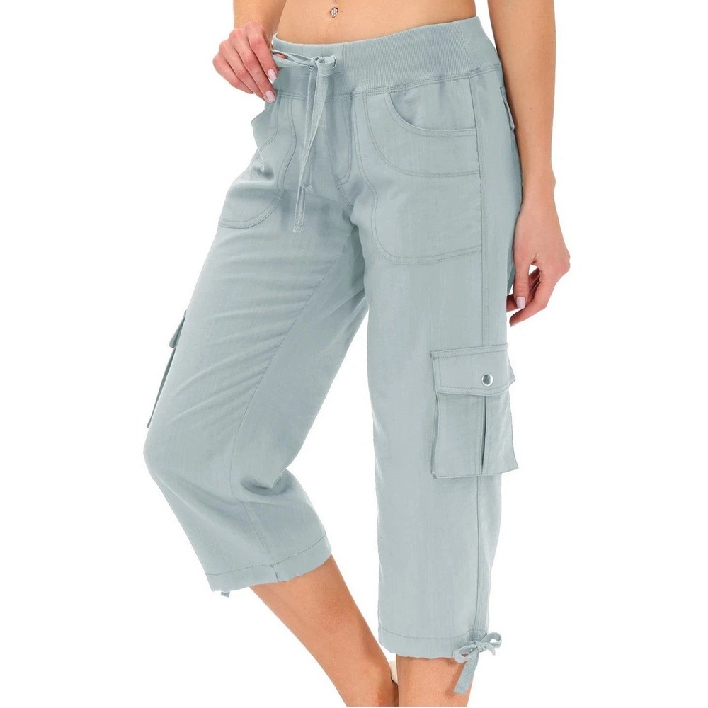 MoFiz Womens Capris with Pockets Loose Fit Casual Capri Pants Dressy Lightweight